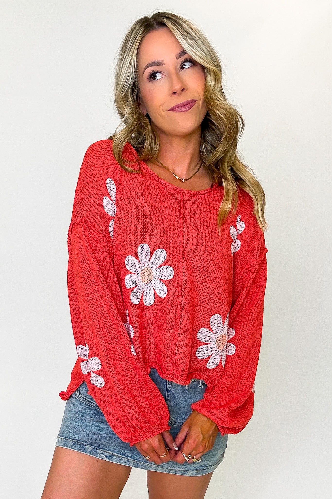 Flutter Bloom Relaxed Knit Sweater - Madison and Mallory