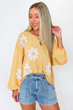 Apricot / S Flutter Bloom Relaxed Knit Sweater - Madison and Mallory