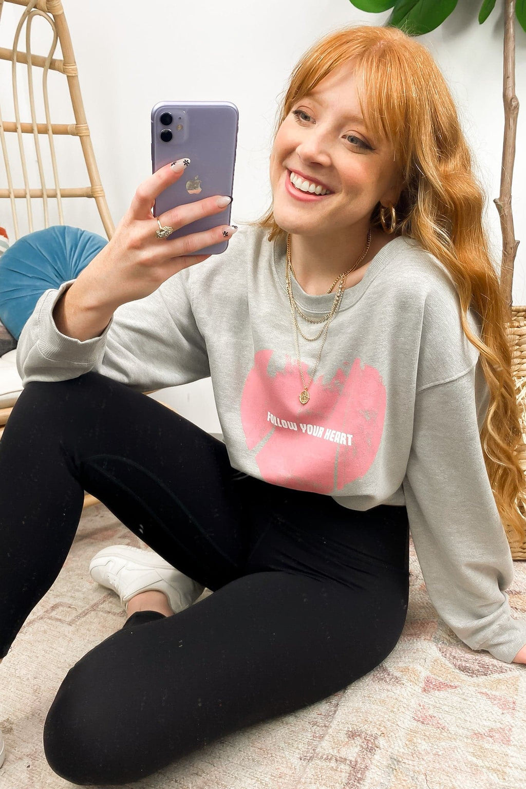  Follow Your Heart Graphic Pullover - FINAL SALE - Madison and Mallory