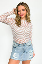 Fresh Take Checkered Print Mesh Layering Top - FINAL SALE - Madison and Mallory