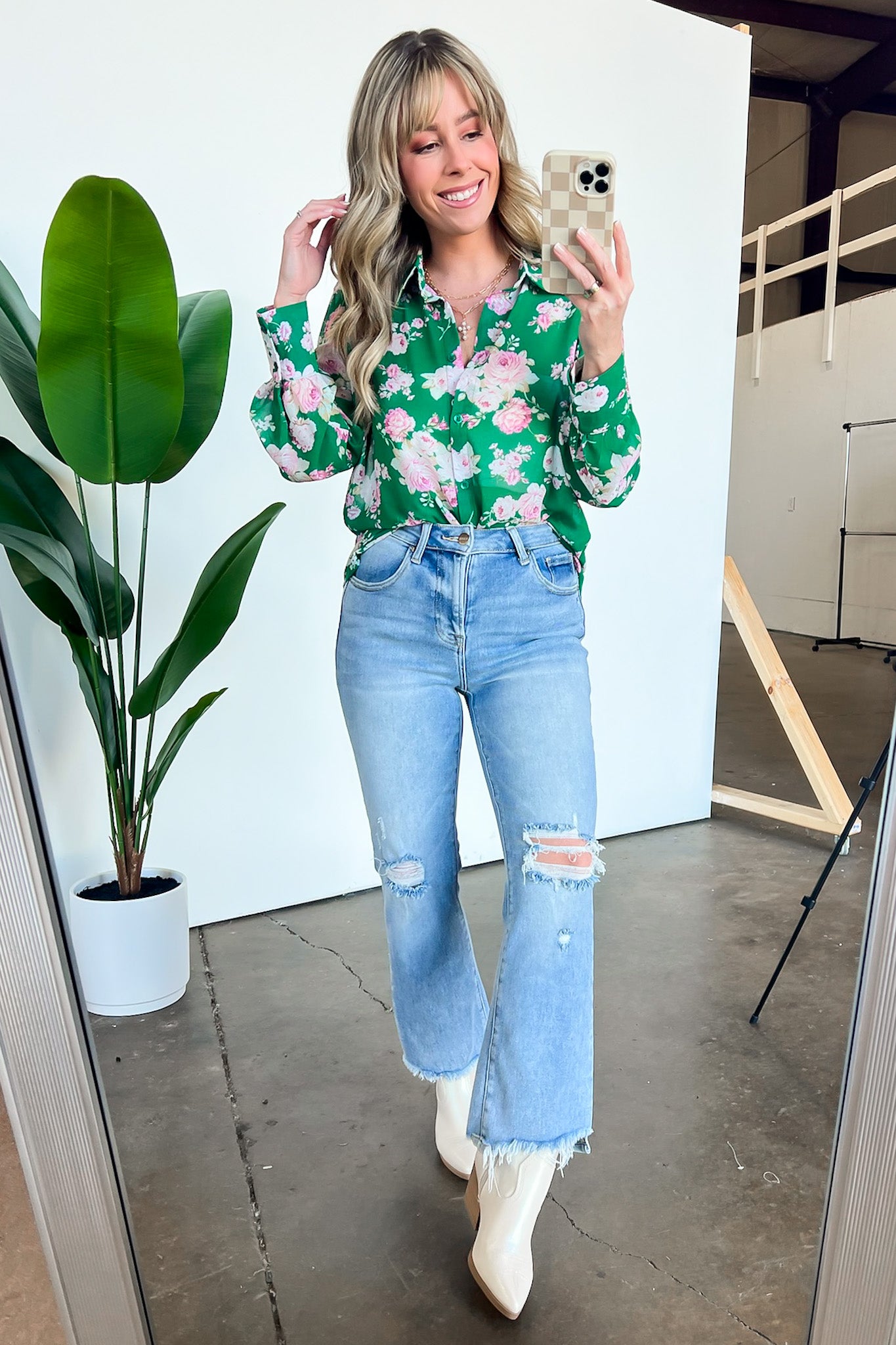 Freshly Floral Button Down Top - FINAL SALE - Madison and Mallory