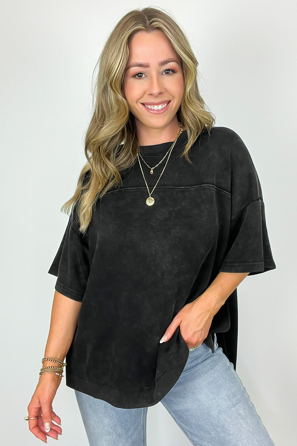Freyah Relaxed Mineral Wash Dolman Sleeve Top - BACK IN STOCK - Madison and Mallory