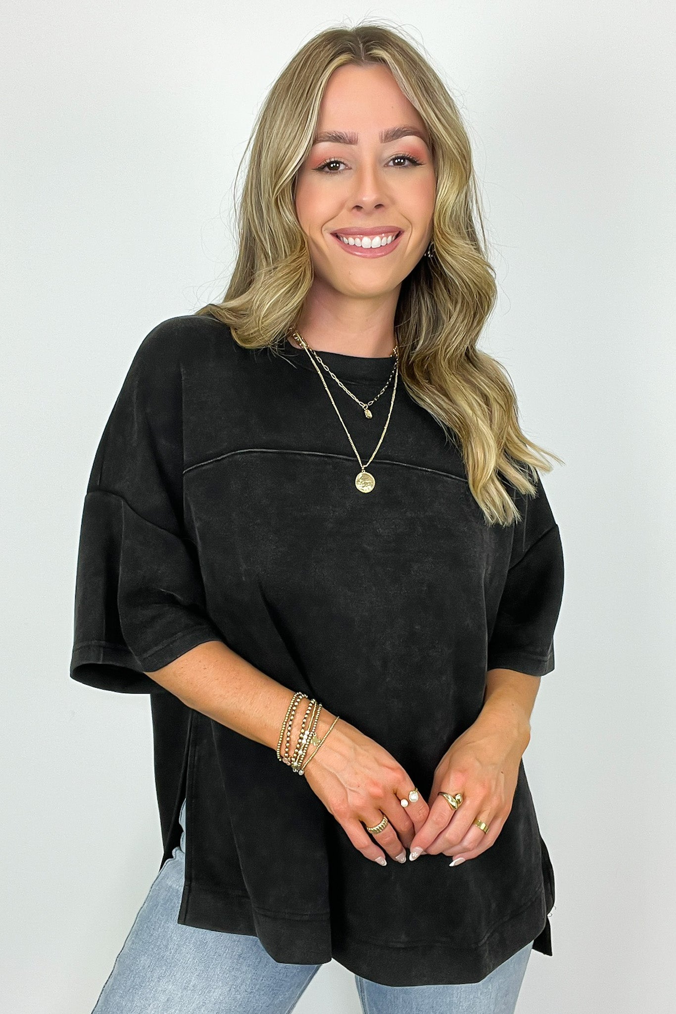 Freyah Relaxed Mineral Wash Dolman Sleeve Top - BACK IN STOCK - Madison and Mallory