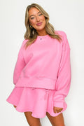 Hot Pink / S Gabbie Dropped Shoulder Sweatshirt - FINAL SALE - Madison and Mallory