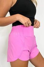 Galiot Smocked High Waist Scalloped Active Shorts - FINAL SALE - Madison and Mallory