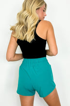 Galiot Smocked High Waist Scalloped Active Shorts - FINAL SALE - Madison and Mallory