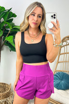  Galiot Smocked High Waist Scalloped Active Shorts - BACK IN STOCK - Madison and Mallory