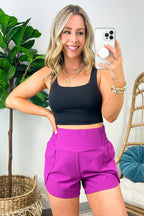  Galiot Smocked High Waist Scalloped Active Shorts - BACK IN STOCK - Madison and Mallory