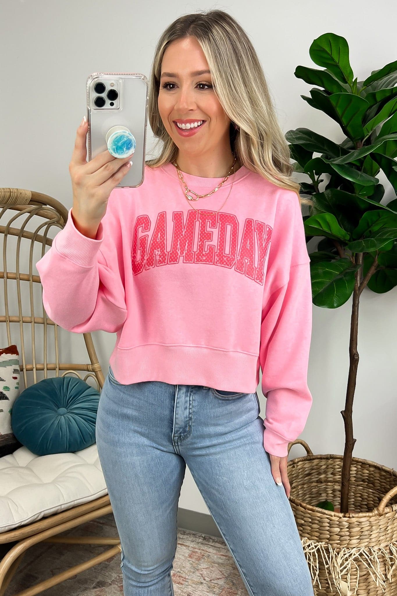  Game Day Graphic Cropped Sweatshirt - BACK IN STOCK - Madison and Mallory