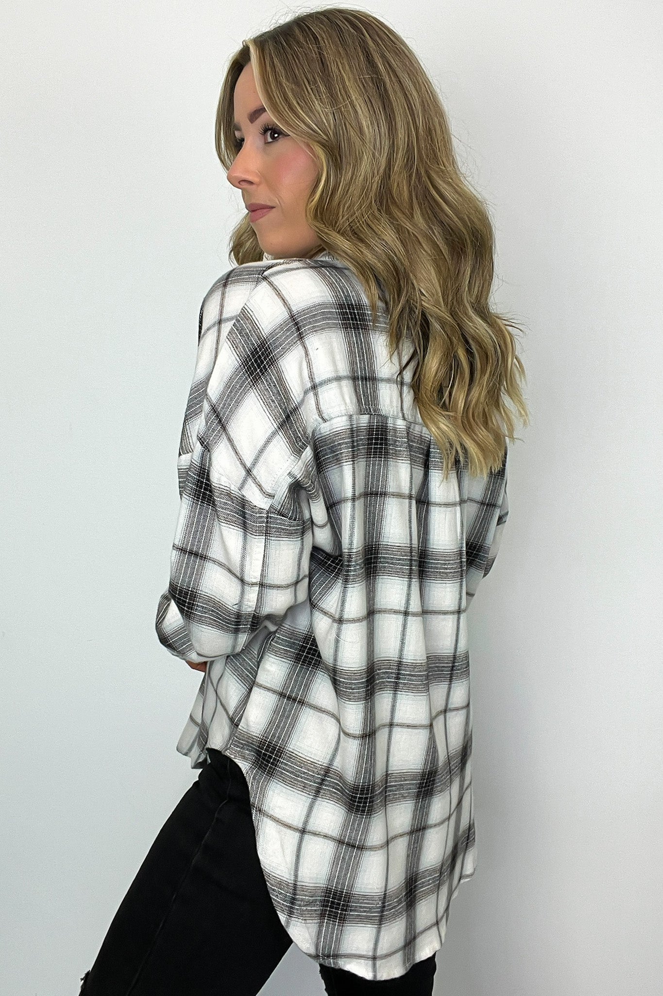  Gemini Plaid Button Down Top - FINAL SALE - Madison and Mallory