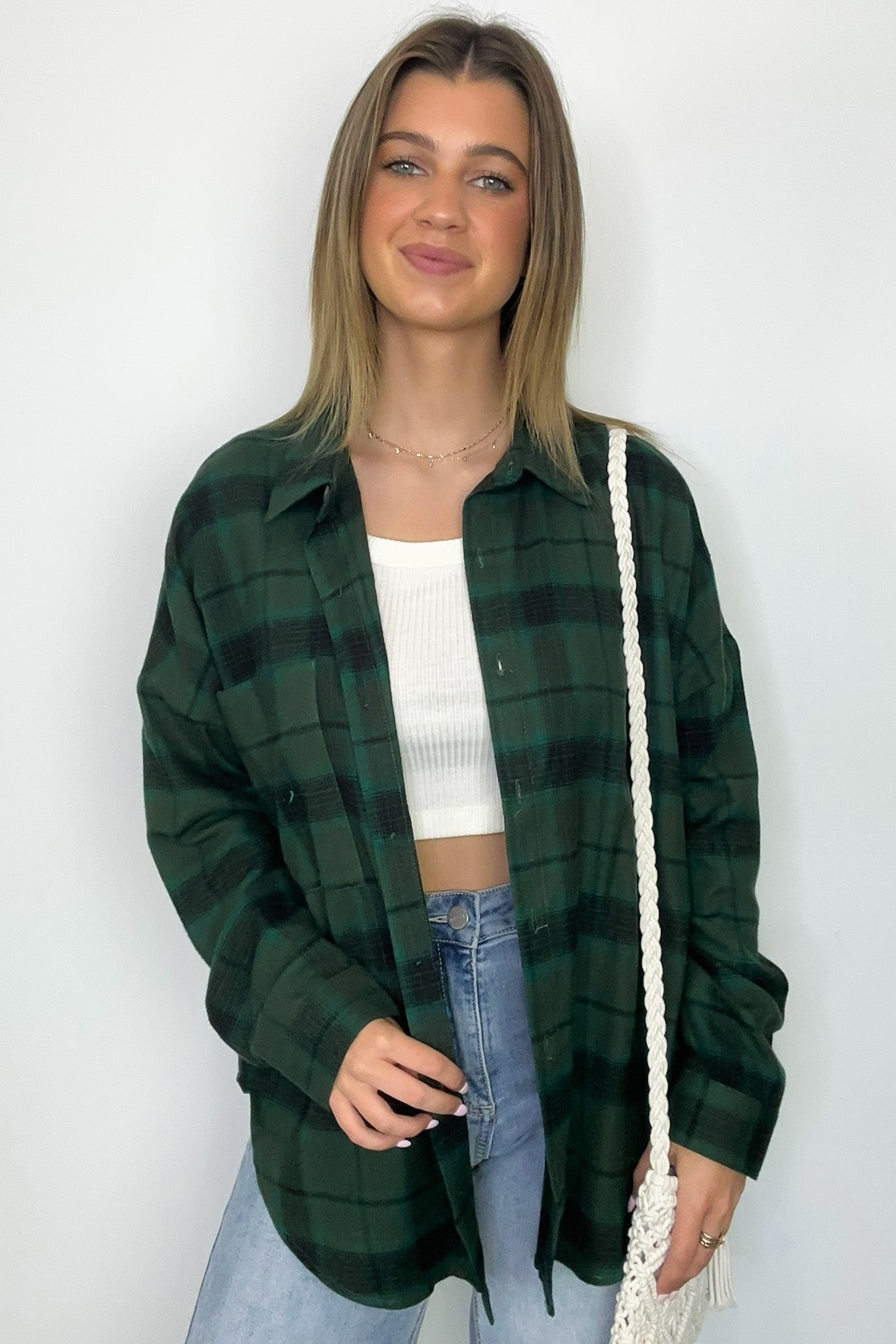  Gemini Plaid Button Down Top - FINAL SALE - Madison and Mallory