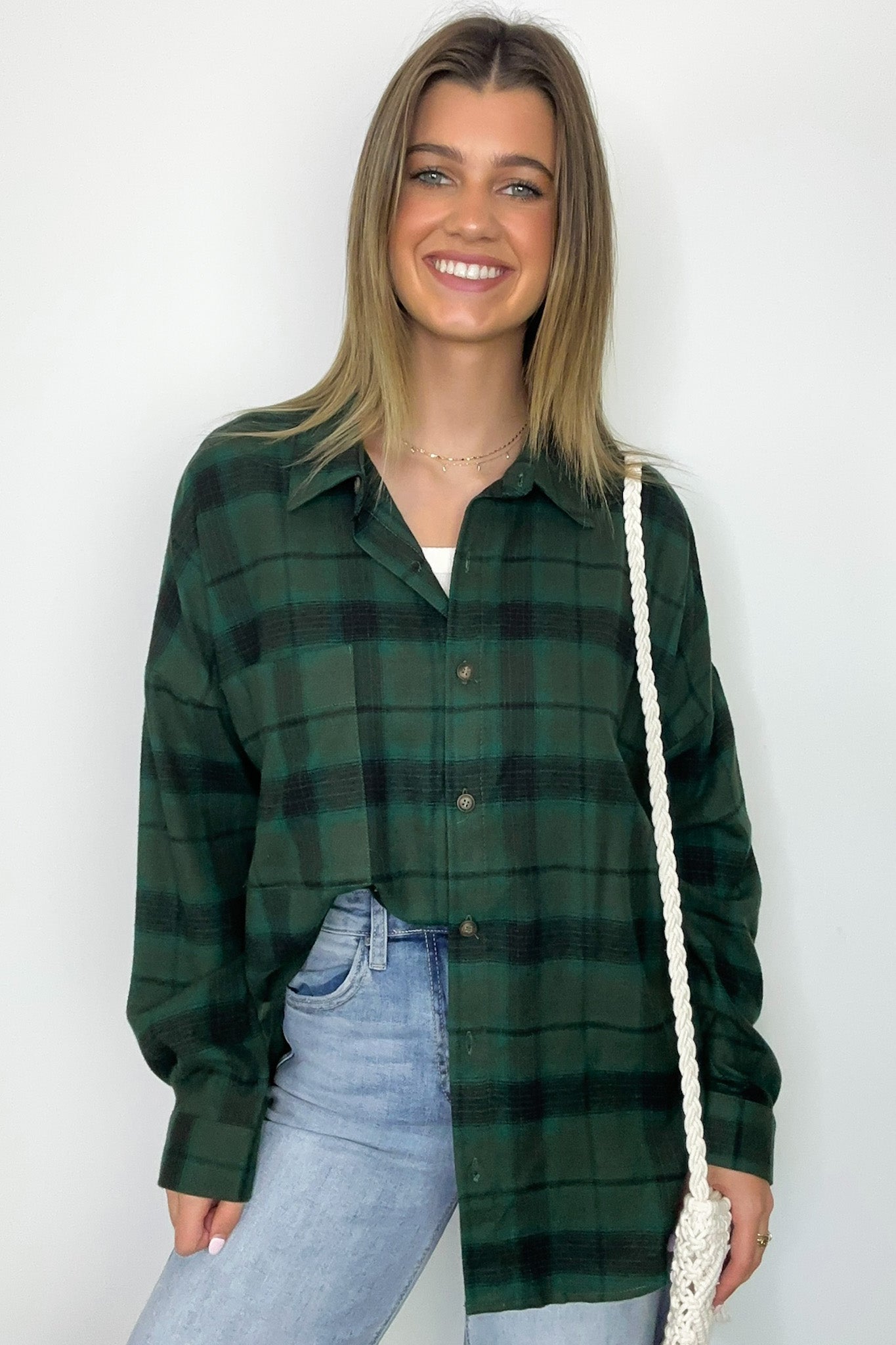  Gemini Plaid Button Down Top - FINAL SALE - Madison and Mallory