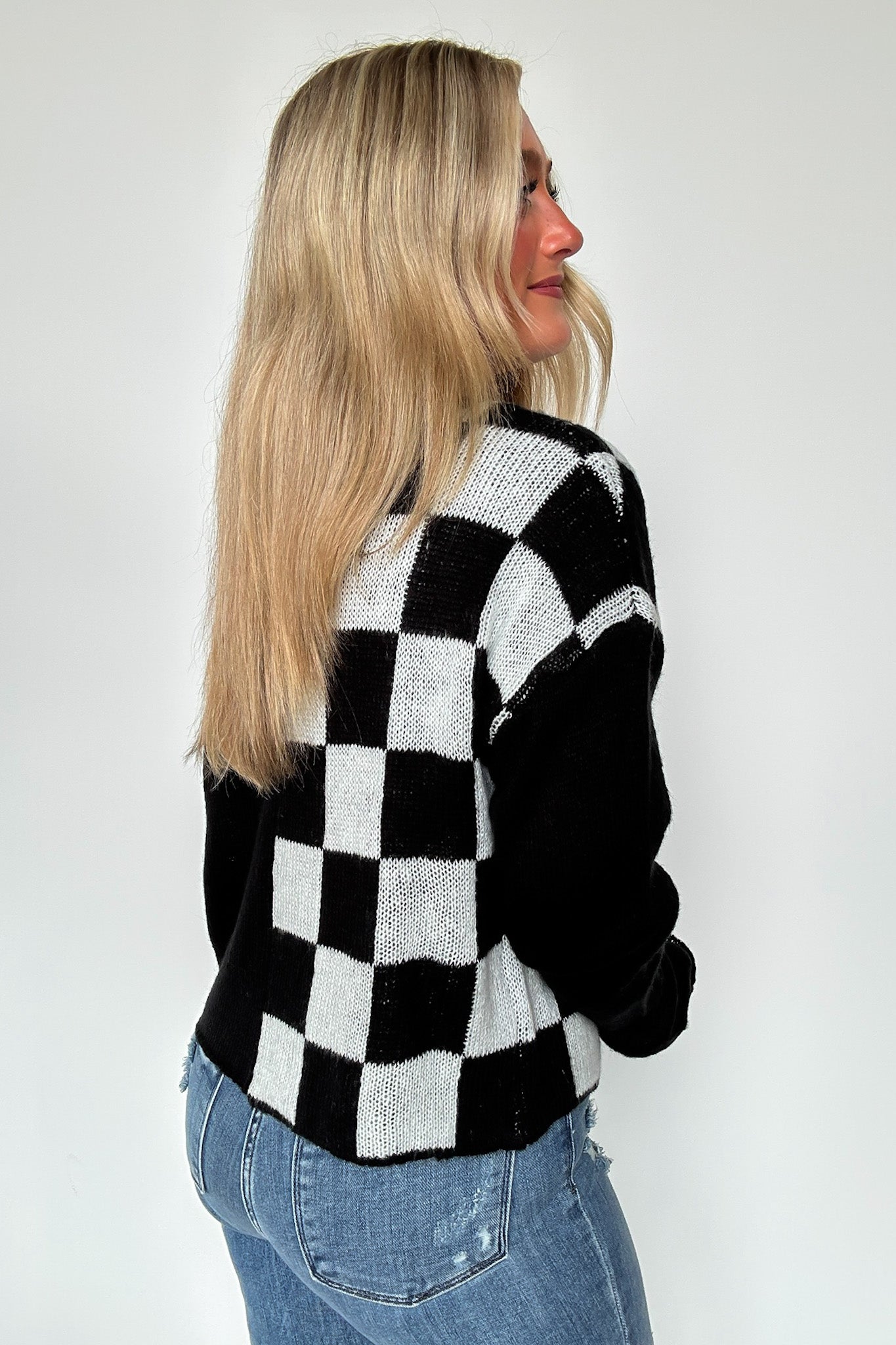  Gemma Color Block Checkered Sweater - Madison and Mallory