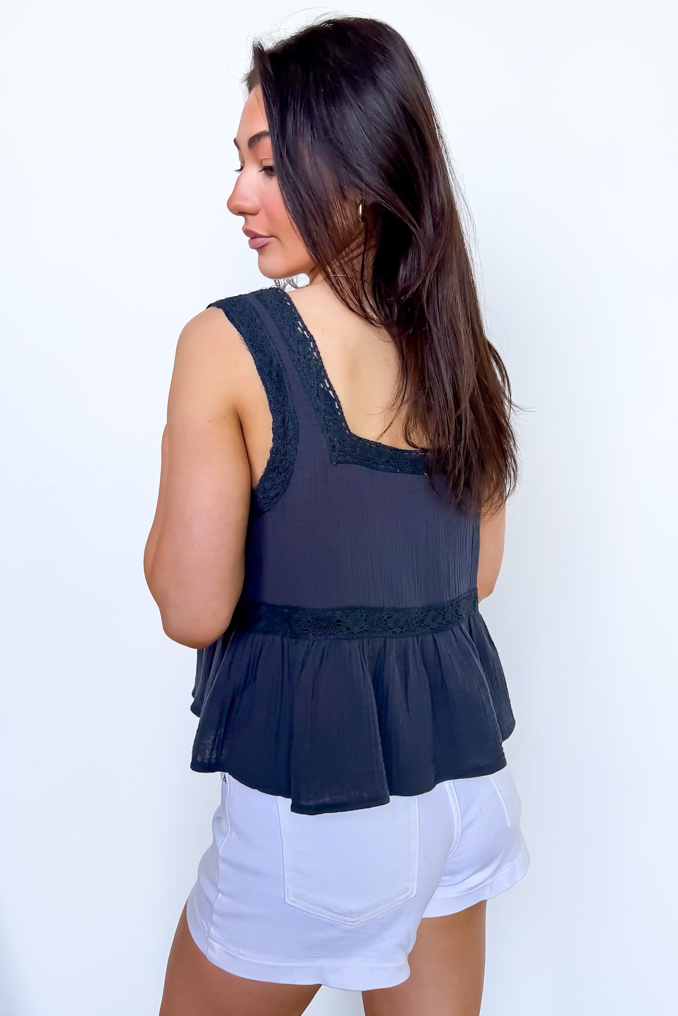 Gentle Bloom Floral Embroidered Ruffle Tank Top - Madison and Mallory