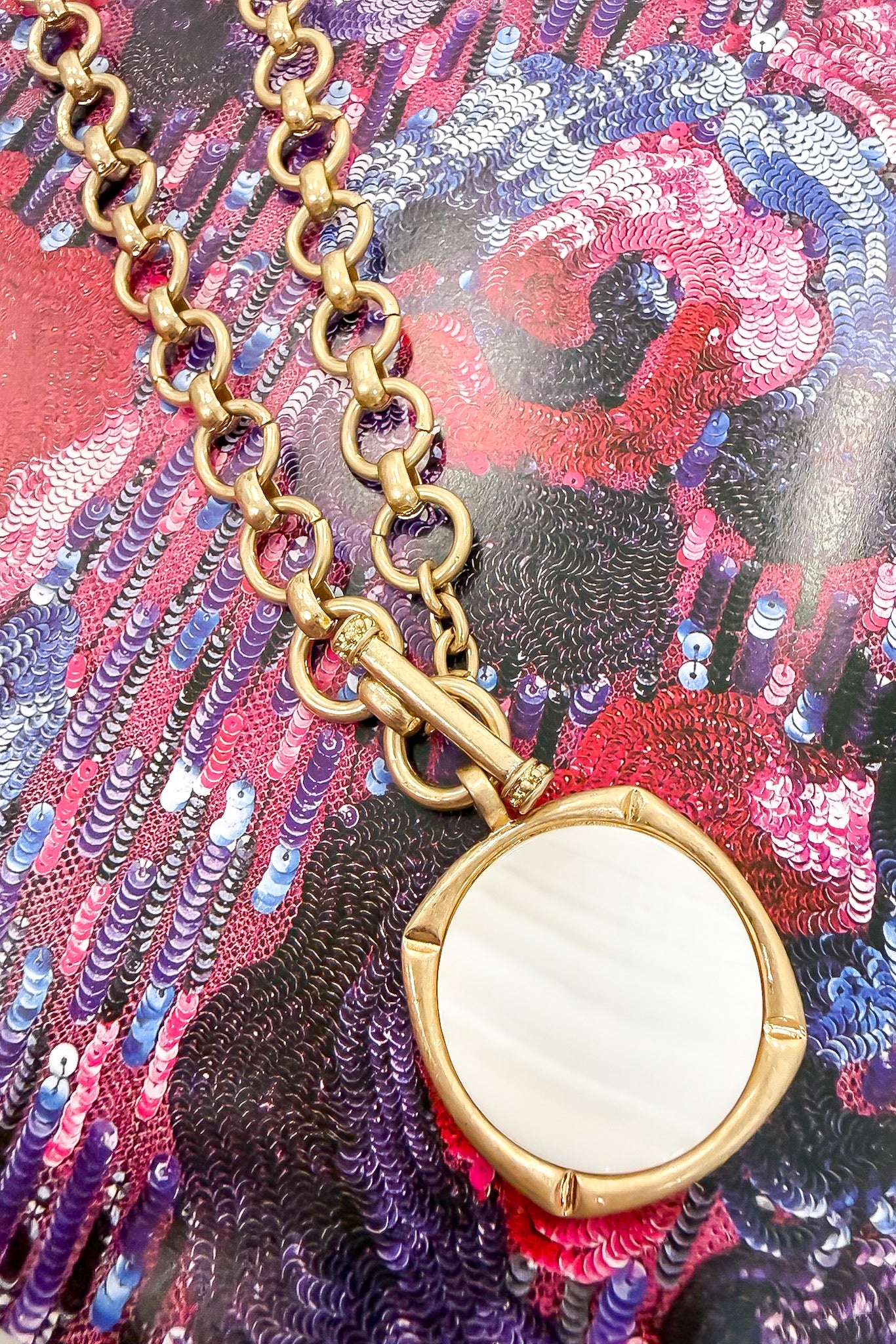Mother of Pearl Gentle Glow Mother Of Pearl Disc Pendant Necklace - Madison and Mallory