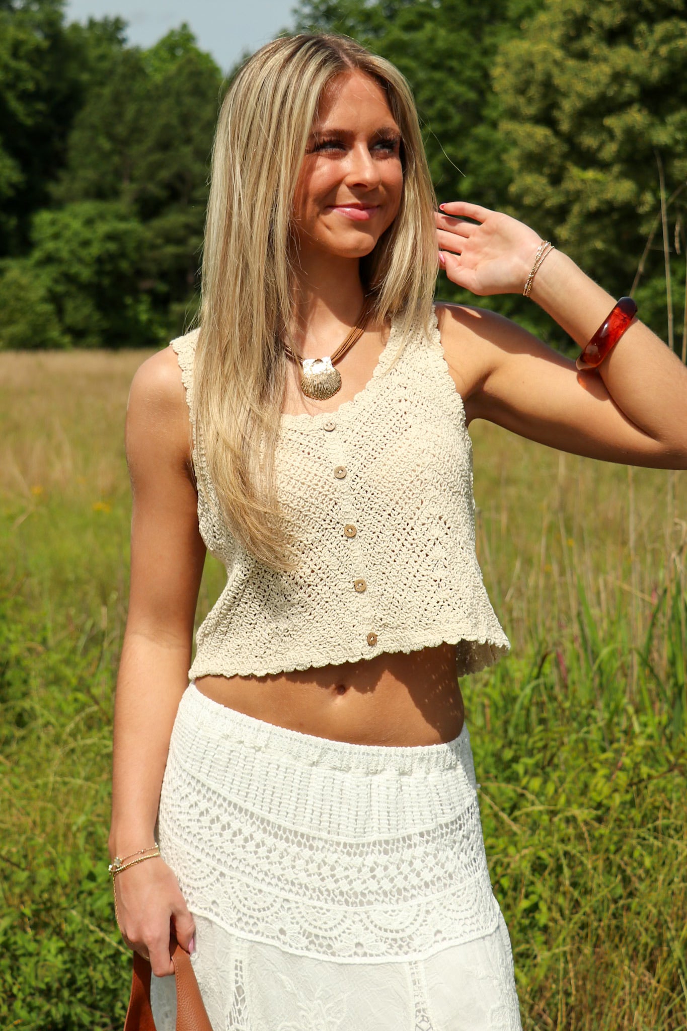 Gentle Loom Crochet Button Tank Top - Madison and Mallory