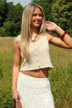 Gentle Loom Crochet Button Tank Top - Madison and Mallory