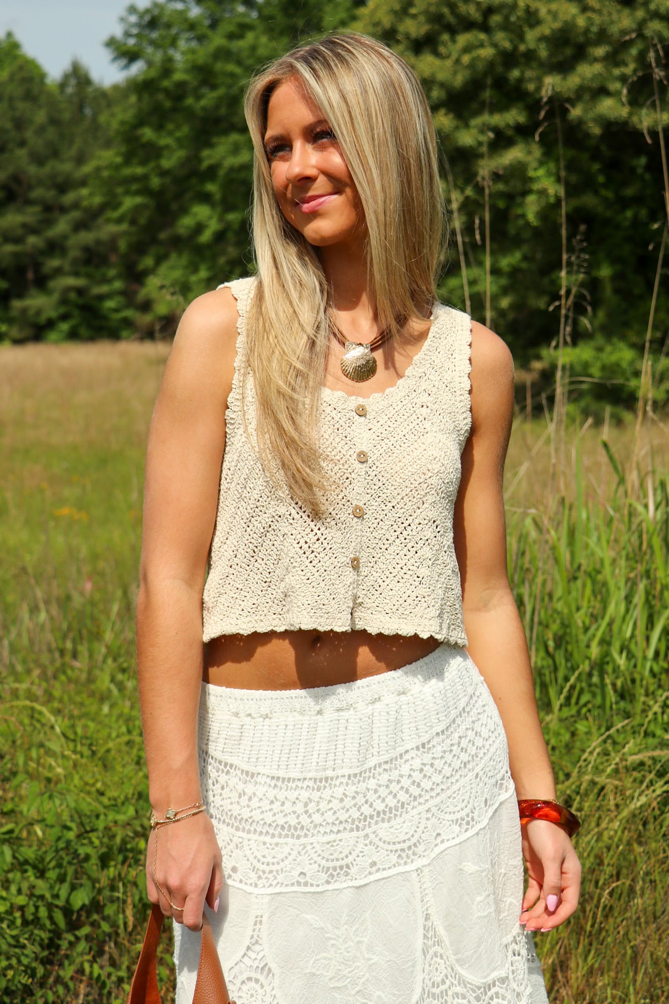 Gentle Loom Crochet Button Tank Top - Madison and Mallory