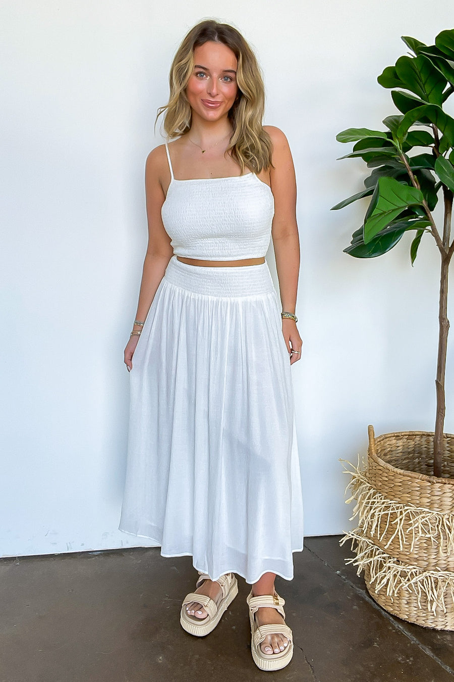 Georgiana Smocked Waist Maxi Top and Skirt Set - Madison and Mallory