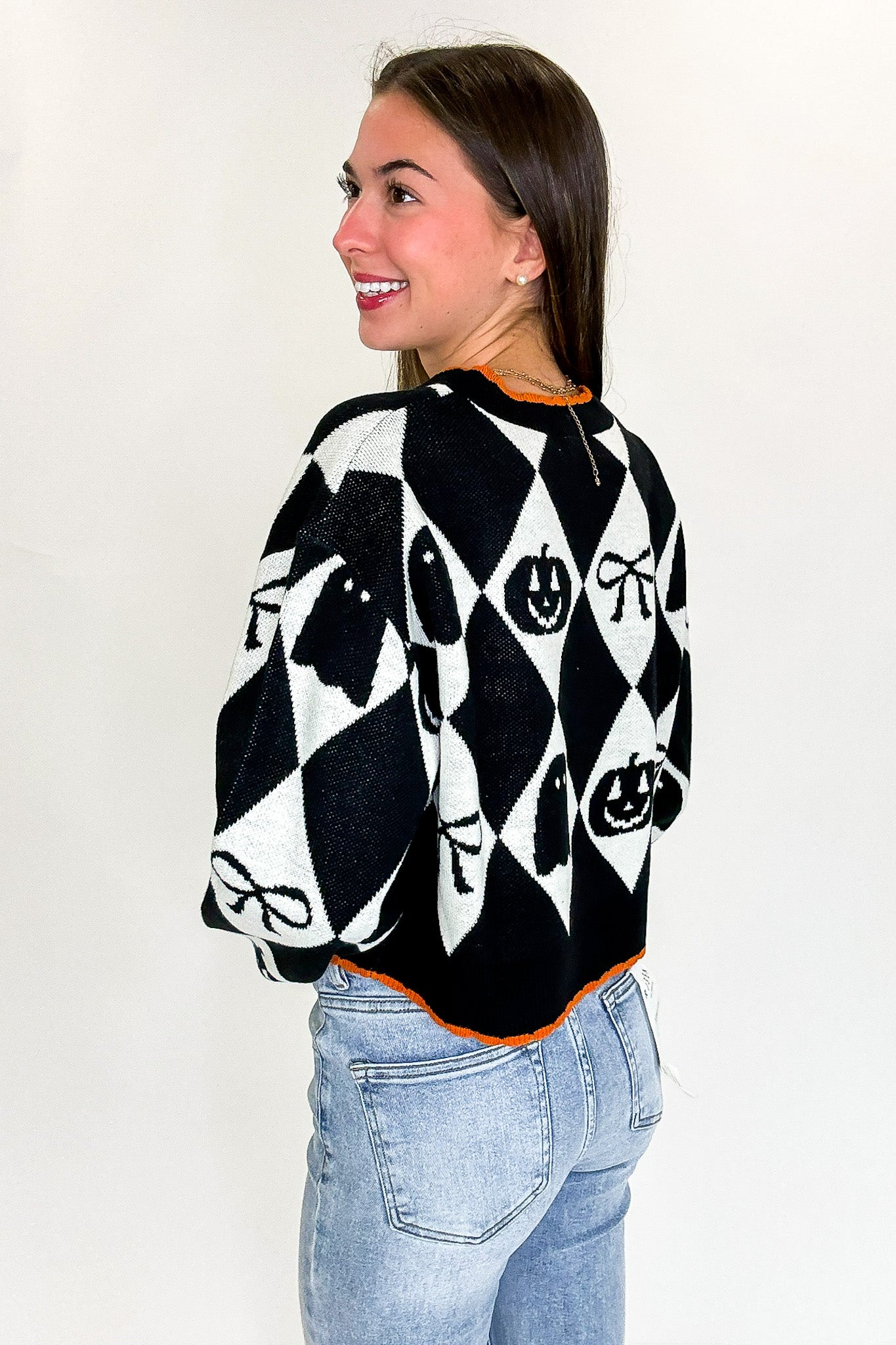 Ghoul Grid Argyle Knit Cardigan - Madison and Mallory