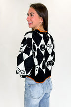 Ghoul Grid Argyle Knit Cardigan - FINAL SALE - Madison and Mallory