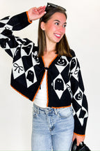 Ghoul Grid Argyle Knit Cardigan - FINAL SALE - Madison and Mallory
