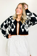 Ghoul Grid Argyle Knit Cardigan - FINAL SALE - Madison and Mallory