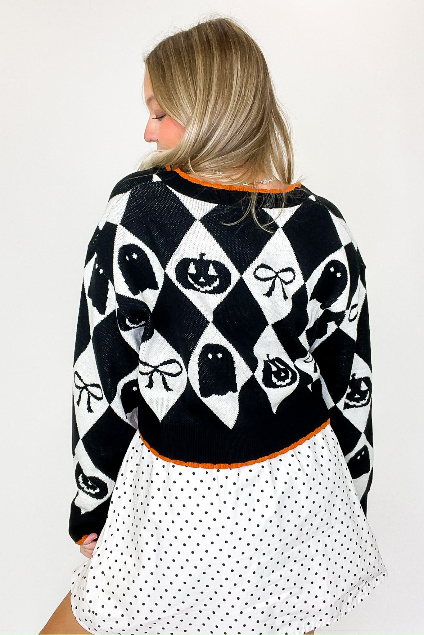 Ghoul Grid Argyle Knit Cardigan - Madison and Mallory