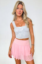 Pink / S Gia Mesh Flowy Active Skort - FINAL SALE - Madison and Mallory
