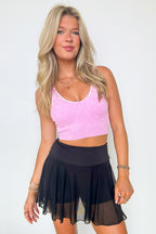 Black / S Gia Mesh Flowy Active Skort - FINAL SALE - Madison and Mallory