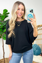  Gineva Ribbed Batwing Boatneck Lightweight Sweater - FINAL SALE - Madison and Mallory