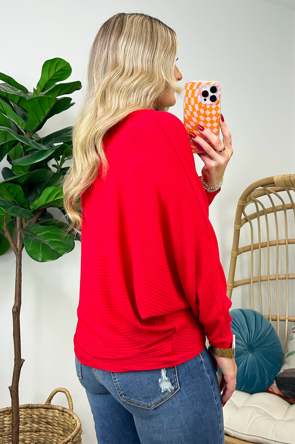 Gineva Ribbed Batwing Boatneck Lightweight Sweater - FINAL SALE - Madison and Mallory