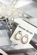 Silver Gleam Twist Oval Huggie Hoop Earrings - Madison and Mallory
