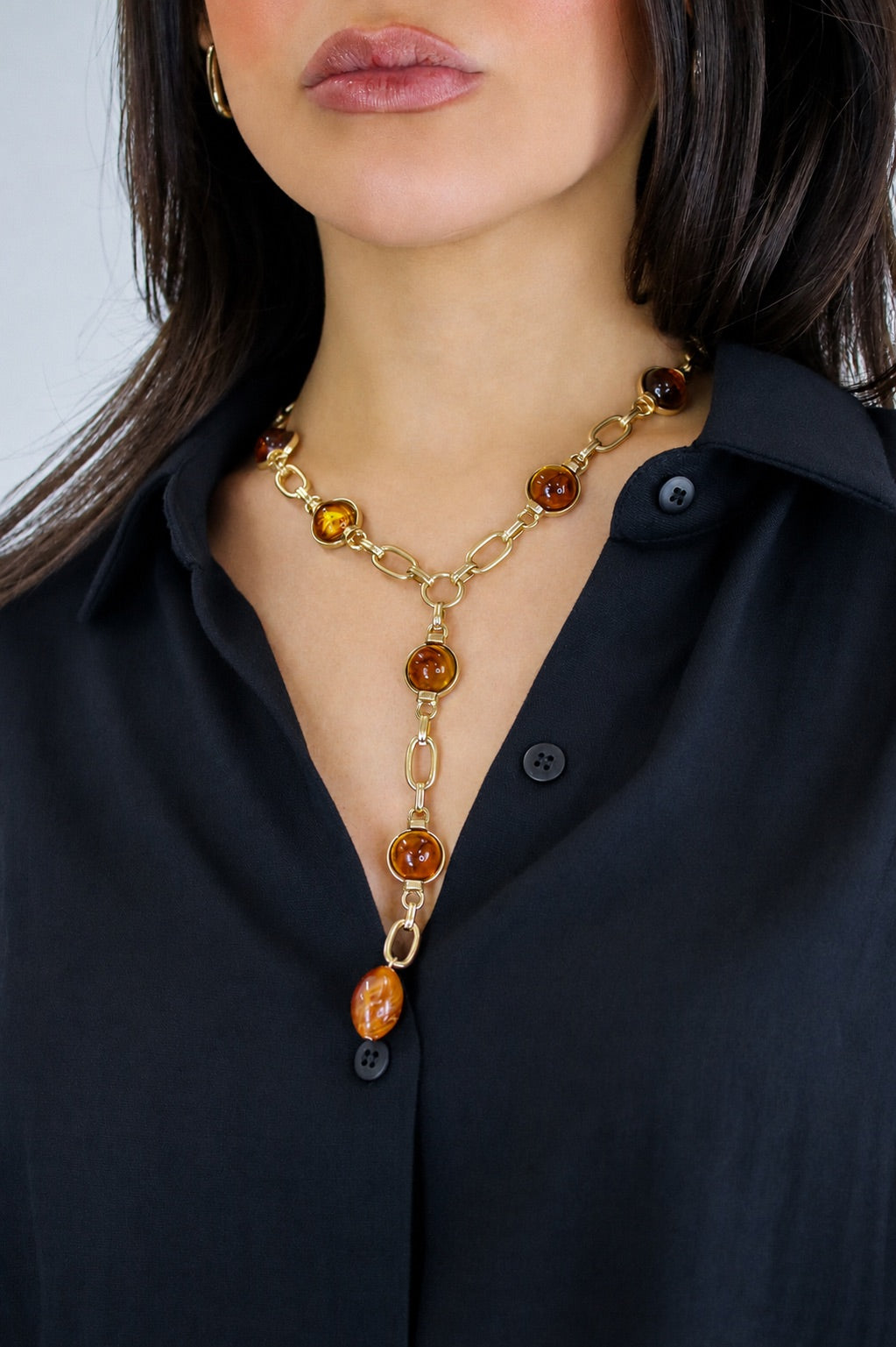 Tortoise Glossed Link Chain Necklace - Madison and Mallory