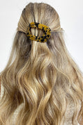 Tortoise Brown Glossy Hold Lay Flat Oval Hair Claw Clip - Madison and Mallory