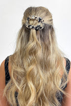 Tortoise Cream Glossy Hold Lay Flat Oval Hair Claw Clip - Madison and Mallory