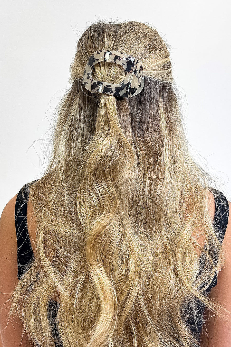 Glossy Hold Lay Flat Oval Hair Claw Clip