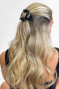 Black Glossy Hold Lay Flat Oval Hair Claw Clip - Madison and Mallory
