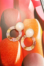 Glow Veil Marble Resin Hoop Stud Drop Earrings - Madison and Mallory