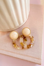 Multi Glow Veil Marble Resin Hoop Stud Drop Earrings - Madison and Mallory