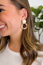 Glow Veil Marble Resin Hoop Stud Drop Earrings - Madison and Mallory