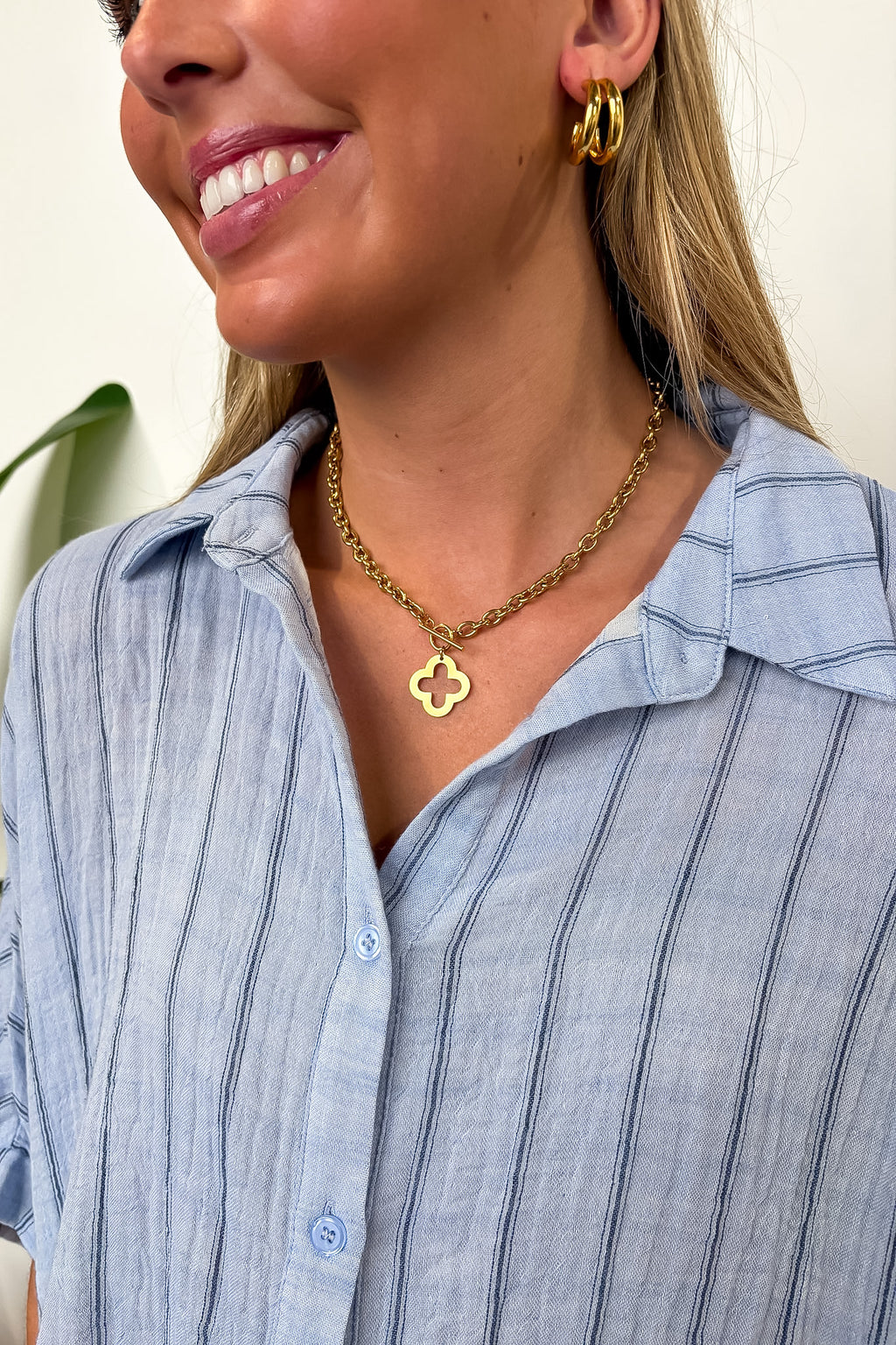 Golden Fortune 18k Stainless Steel Clover Necklace - Madison and Mallory