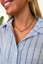 Gold Golden Fortune 18k Stainless Steel Clover Necklace - Madison and Mallory