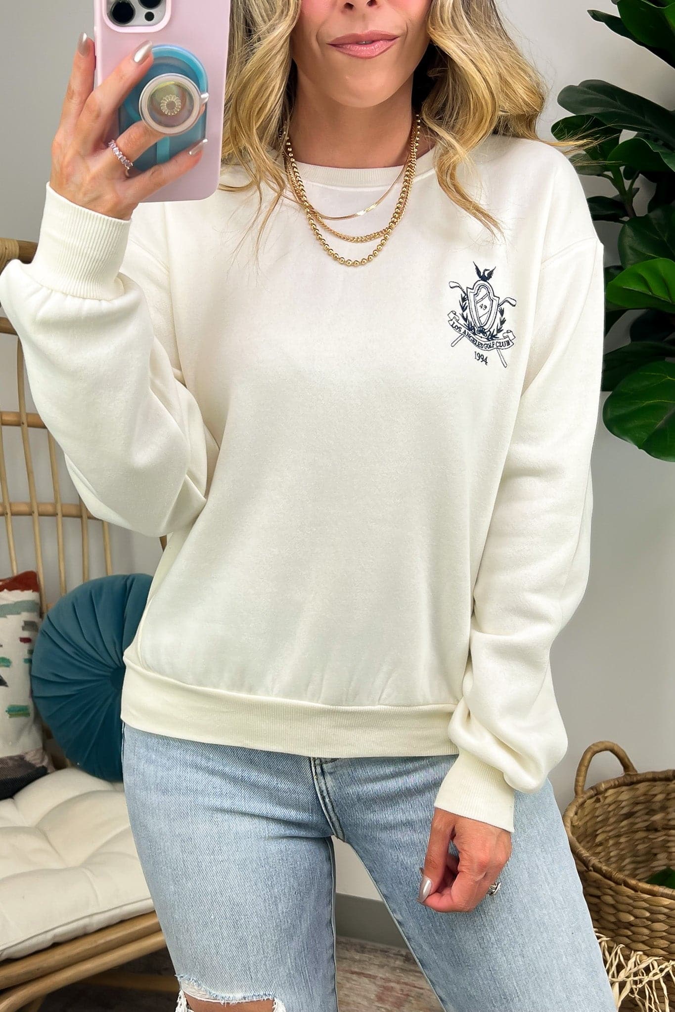  Golf Club Crest Logo Embroidered Pullover - FINAL SALE - Madison and Mallory