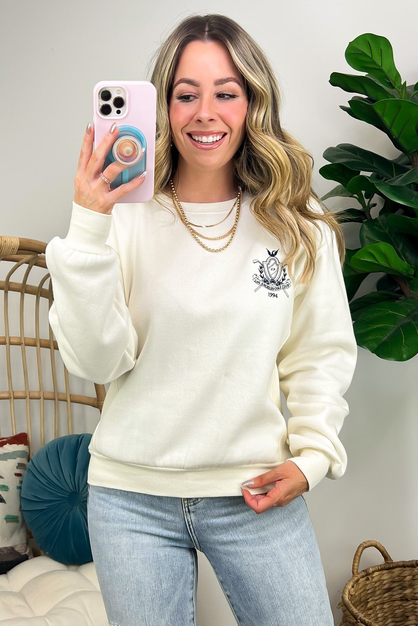  Golf Club Crest Logo Embroidered Pullover - FINAL SALE - Madison and Mallory
