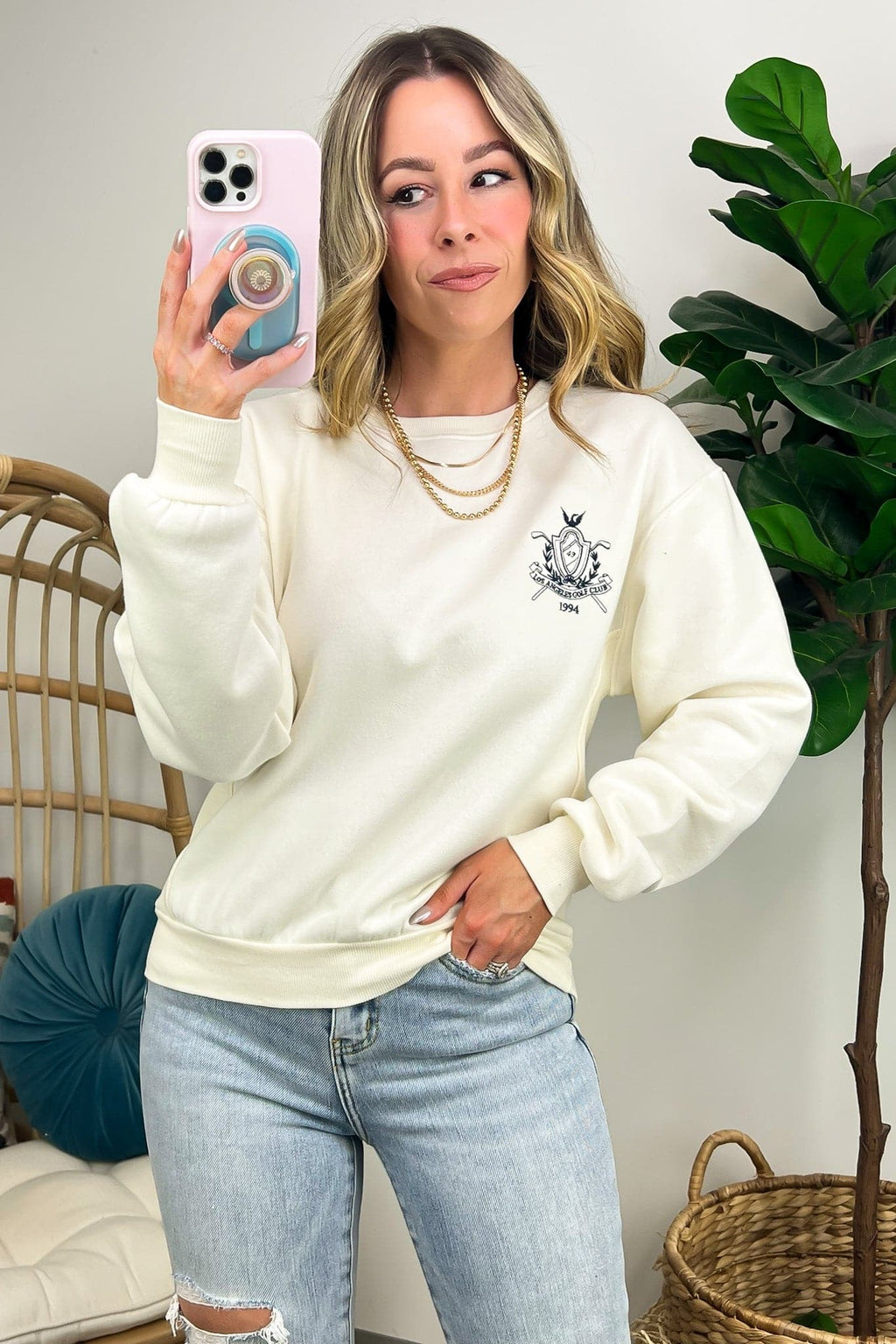  Golf Club Crest Logo Embroidered Pullover - FINAL SALE - Madison and Mallory