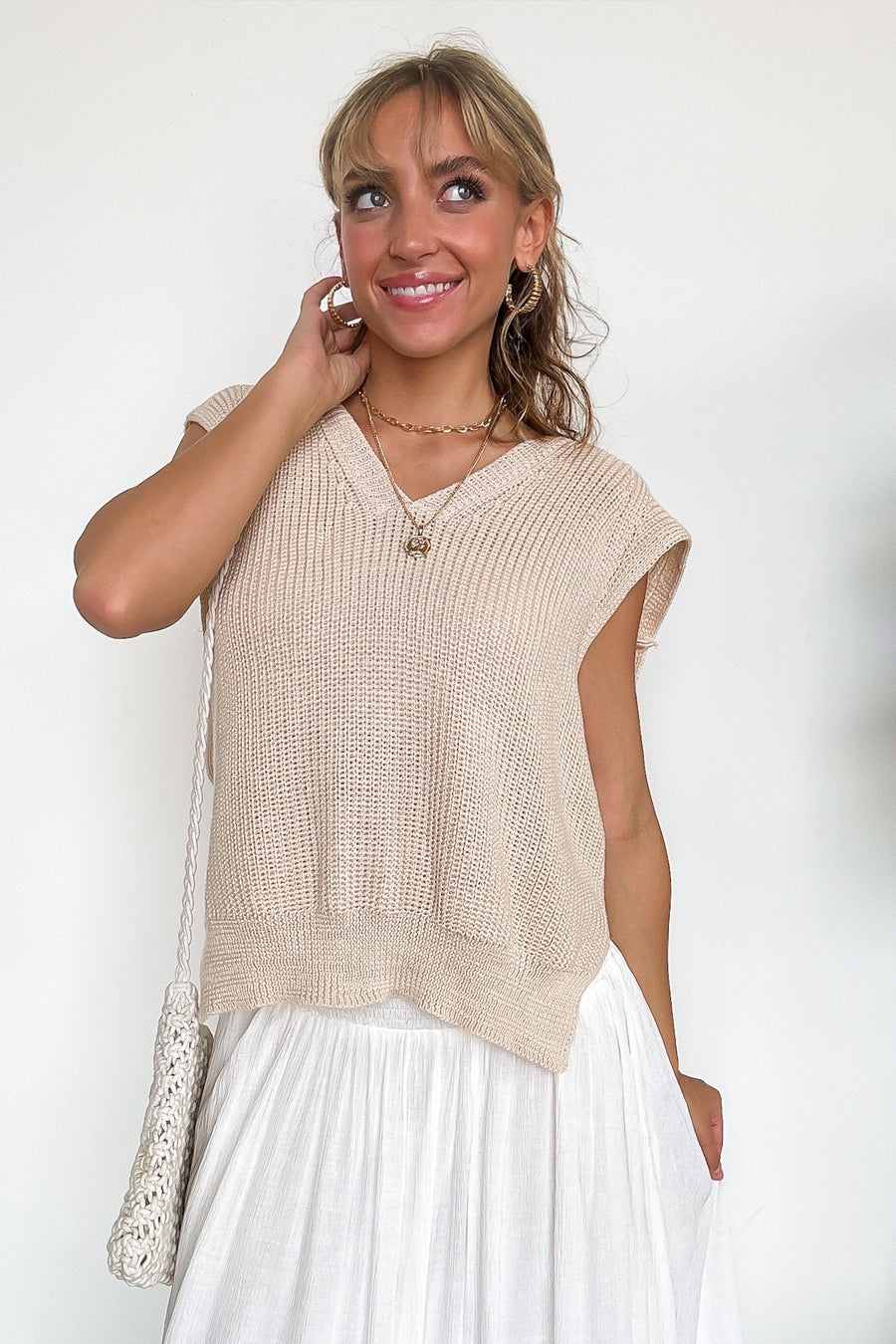 Good Days V-Neck Sleeveless Knit Top - Madison and Mallory