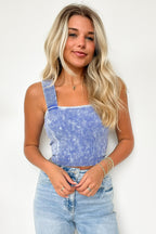 Good Karma Ribbed Square Neck Tank Top - FINAL SALE - Madison and Mallory