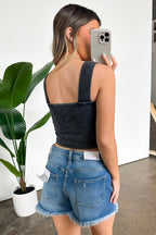 Good Karma Ribbed Square Neck Tank Top - FINAL SALE - Madison and Mallory