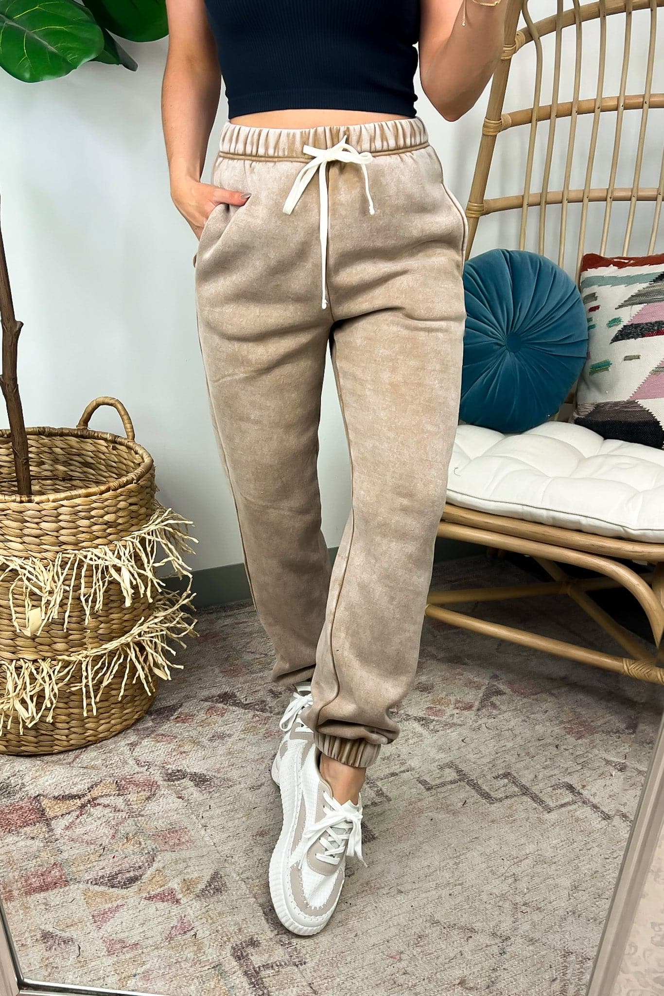 Deep Camel / S Gotta Chill Acid Wash Joggers - BACK IN STOCK - Madison and Mallory